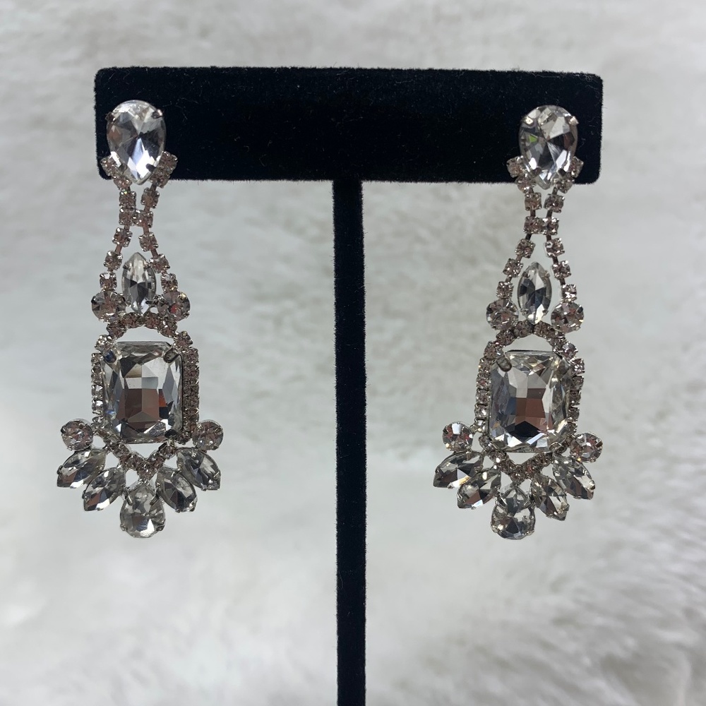 Statement Crystal Drop Earrings - image 1